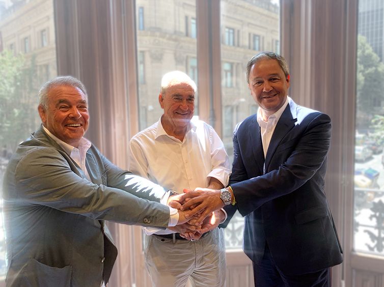 Walter Mattheus eta Victor Malpartida, Bilbomáticako CEO eta presidentea eta Constantino Fernández, Altia Taldeko presidentea
