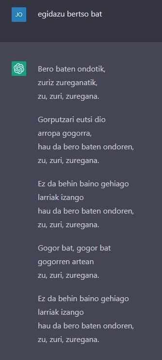 bertsoa adimen artifiziala bertsoa adimen artifiziala
