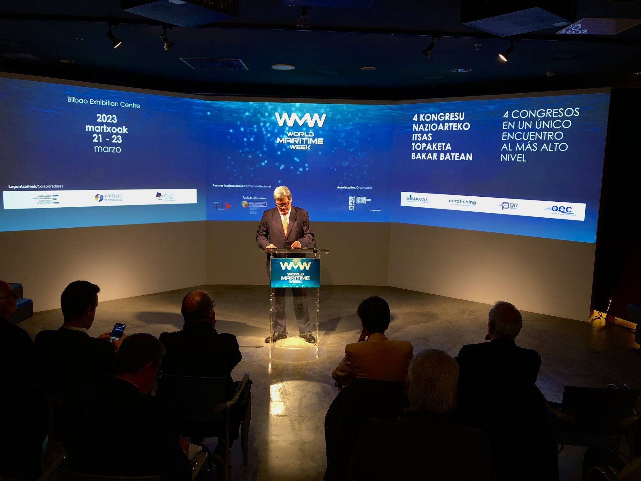 Xabier Basañez BECeko zuzendari nagusia, World Maritime Weekeko aurkezpenean | Argazkia: BEC Xabier Basañez BECeko zuzendari nagusia, World Maritime Weekeko aurkezpenean | Argazkia: BEC