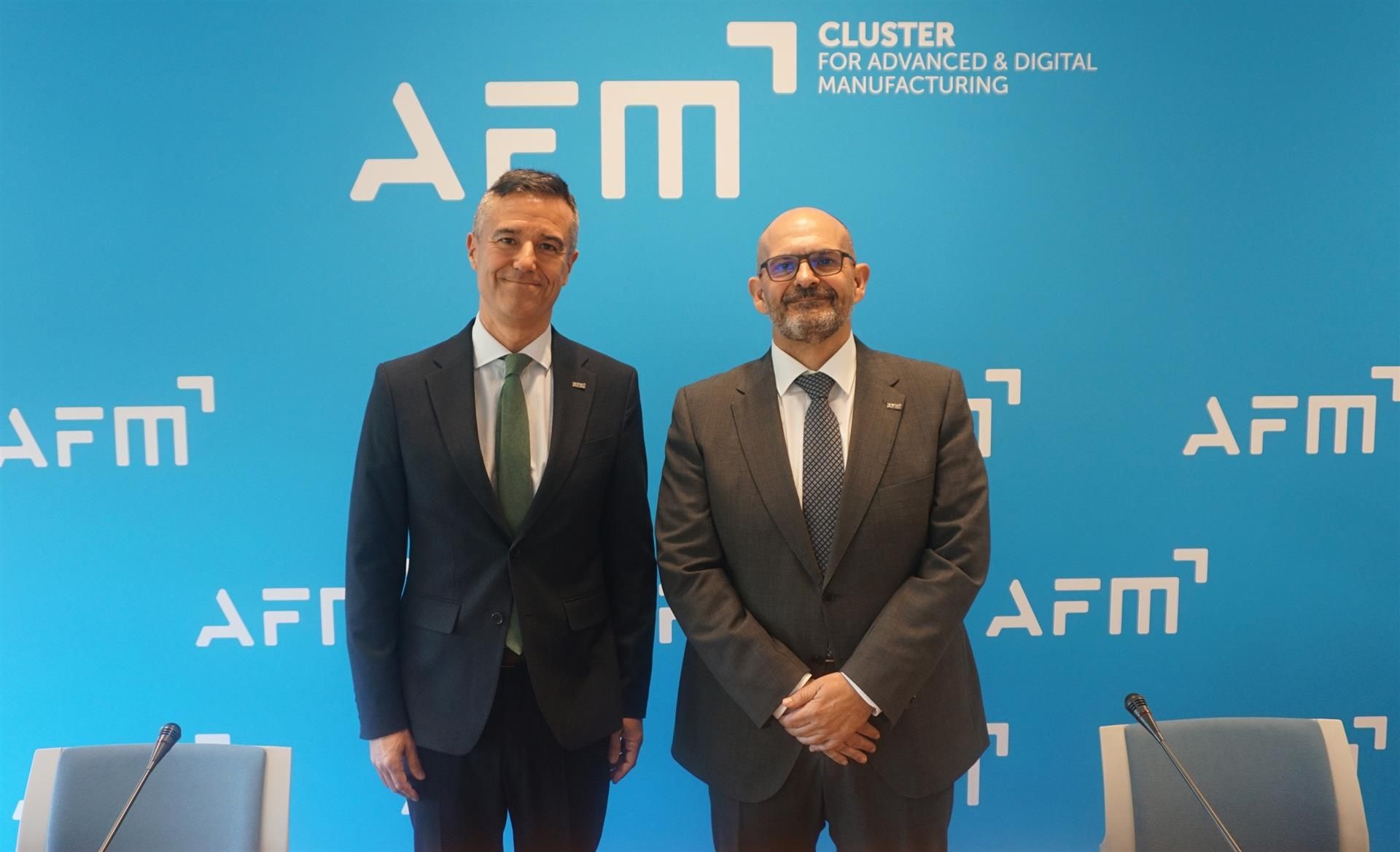 Xabier Ortueta eta Jose Perez Berdud AFMren balantzearen aurkezpenean | Argazkia: AFM Xabier Ortueta eta Jose Perez Berdud AFMren balantzearen aurkezpenean | Argazkia: AFM