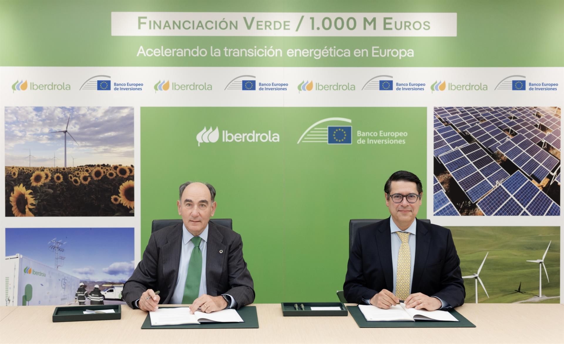 Iberdrolaren eta Europako Inbertsio Bankuaren arteko akordioaren sinadura unea | Argazkia: Iberdrola Iberdrolaren eta Europako Inbertsio Bankuaren arteko akordioaren sinadura unea | Argazkia: Iberdrola