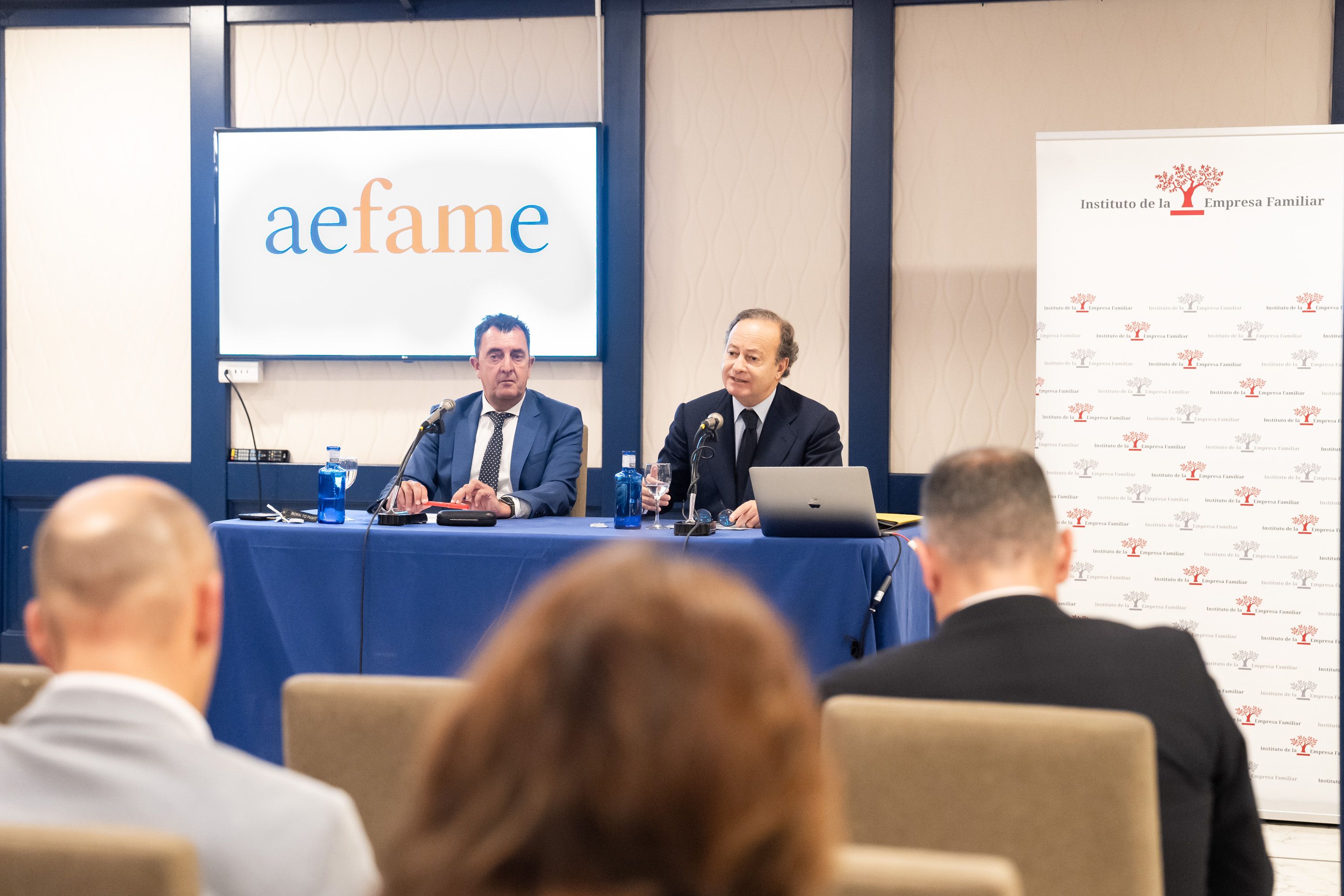 Lazangorta eta Blanco, gaur goizeko prentsaurrekoan | Argazkia: AEFAME Lazangorta eta Blanco, gaur goizeko prentsaurrekoan | Argazkia: AEFAME