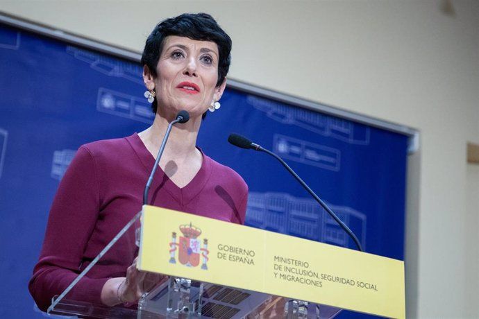 Elma Saiz Espainiako Gobernuko Inklusio, Gizarte Segurantza eta Migrazio ministroa | Argazkia: EuropaPress