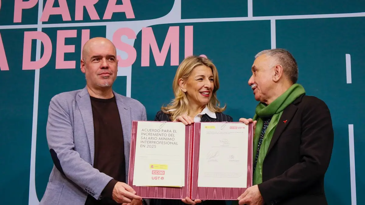 Unai Sordo, Yolanda Díaz eta Pepe Álvarez | Argazkia: UGT Unai Sordo, Yolanda Díaz eta Pepe Álvarez | Argazkia: UGT