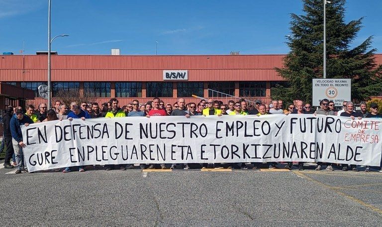 Ezkirotzeko BSHren lantegiko langileen manifestazio bat | Argazkia: ELA