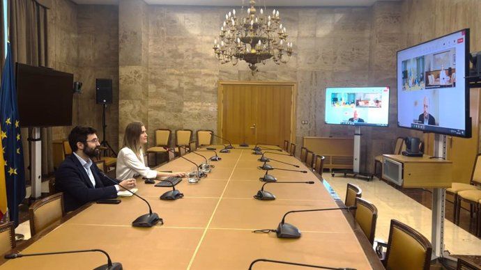 Telematikoki bildu dira gaur Aagesen (Espainia) eta Maria de Graça Carvalho (Portugal) ministroak | Argazkia: Europa Press
