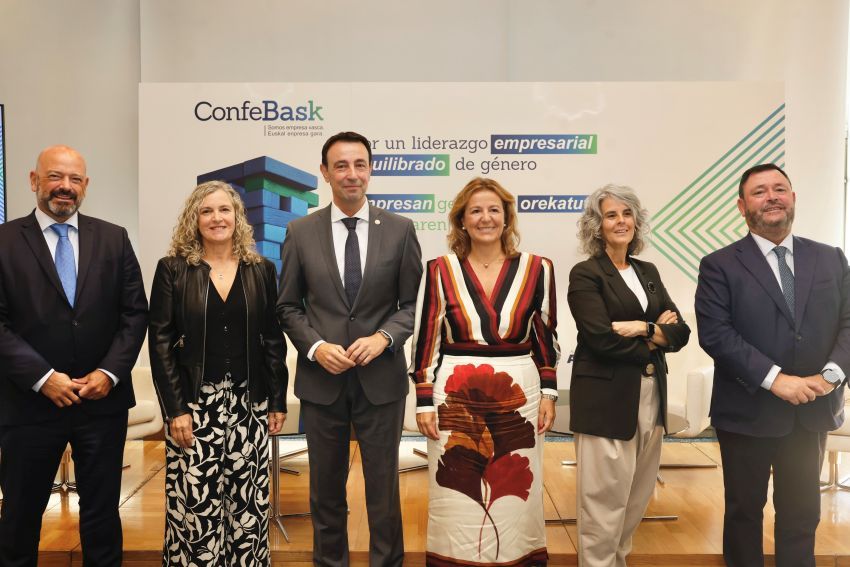 Confebaskeko, Adegiko, Cebekeko eta SEAko presidenteak, Mercè Brey hizlaria, eta Mikel Torres sailburua