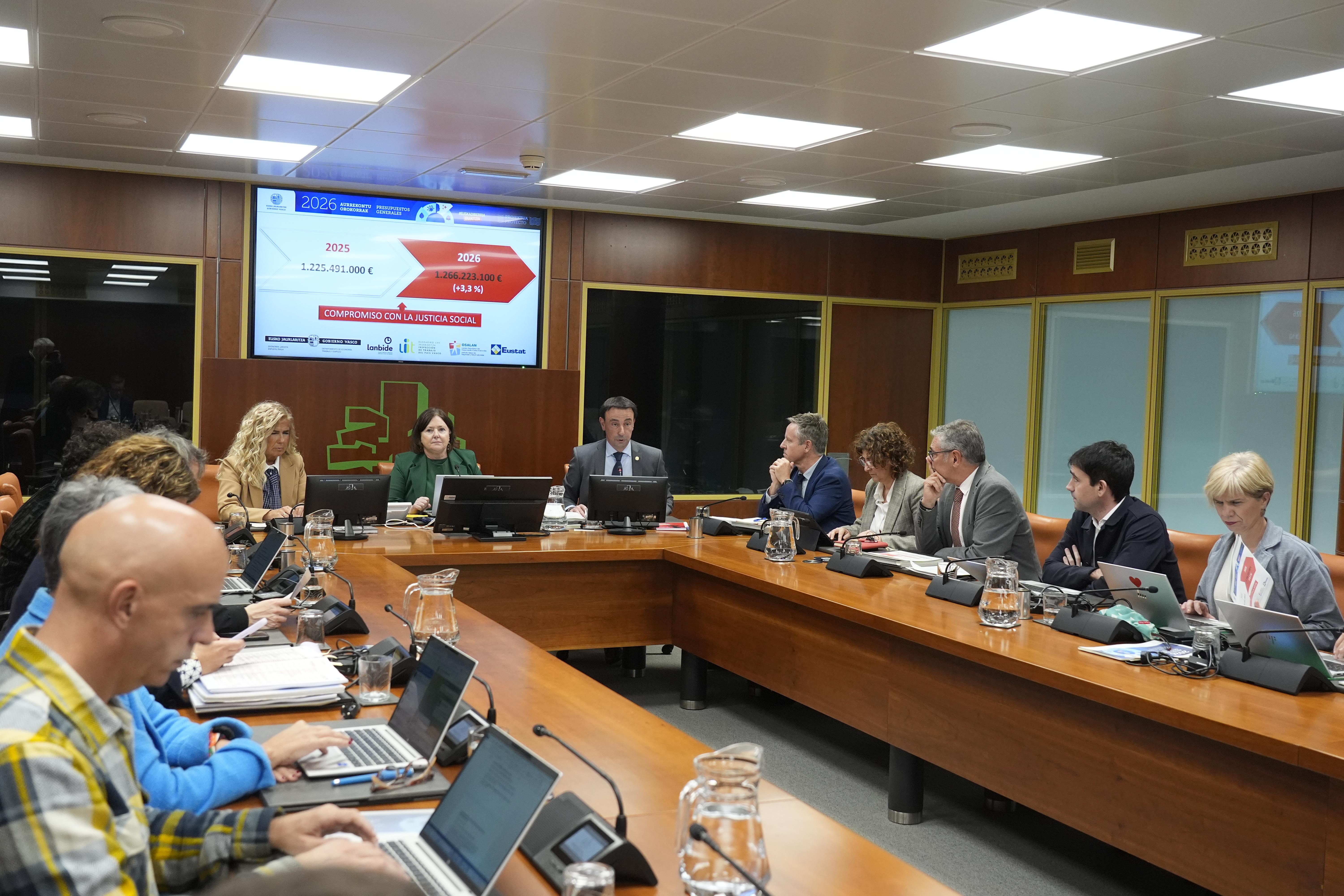 Ekonomia, Lana eta Enplegu sailaren Ogasun eta Aurrekontu Batzordea, atzo | Argazkia: Irekia