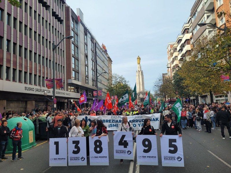 Bilboko kaleetan elkartu dira | Argazkia: ELA sindikatua