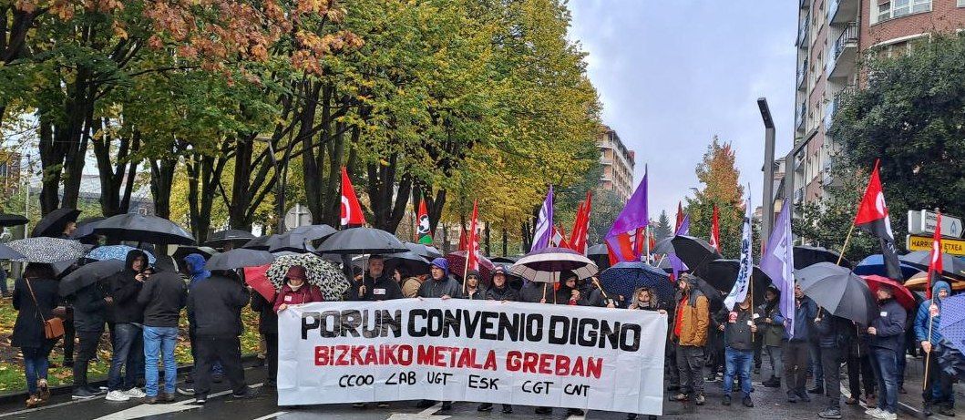 Bizkaiko metalgintza sektoreko langileen protesta bat | Argazkia: LAB