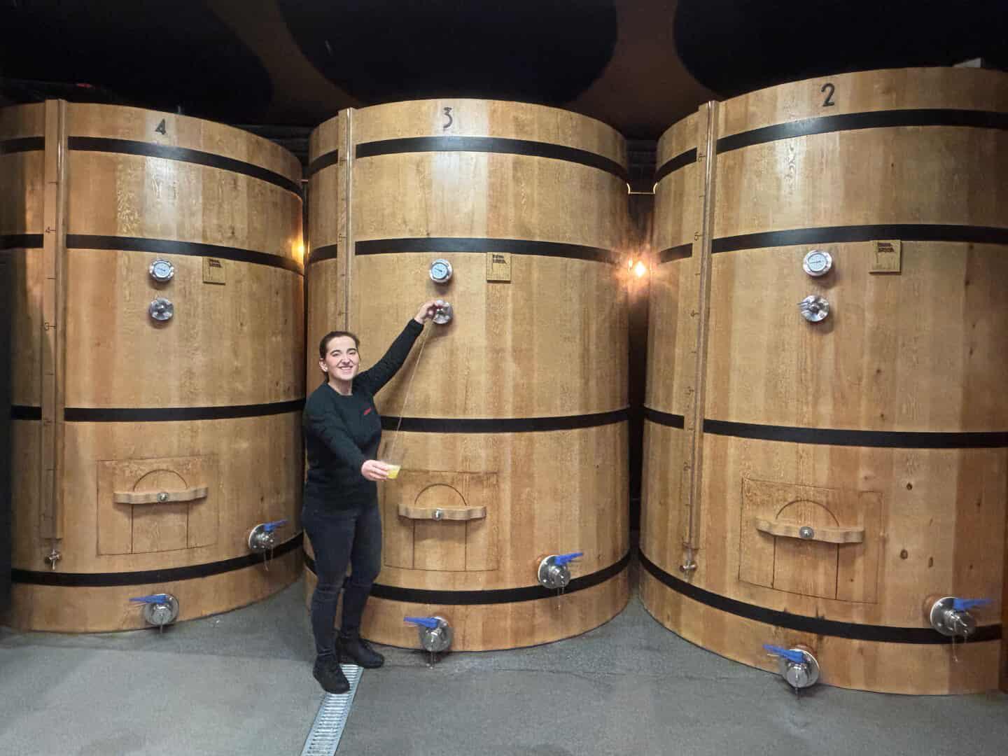 Ane Azkonobieta Urdaira sagardotegiko txotxean | Argazkia: Julen Borreguero Ane Azkonobieta Urdaira sagardotegiko txotxean | Argazkia: Julen Borreguero