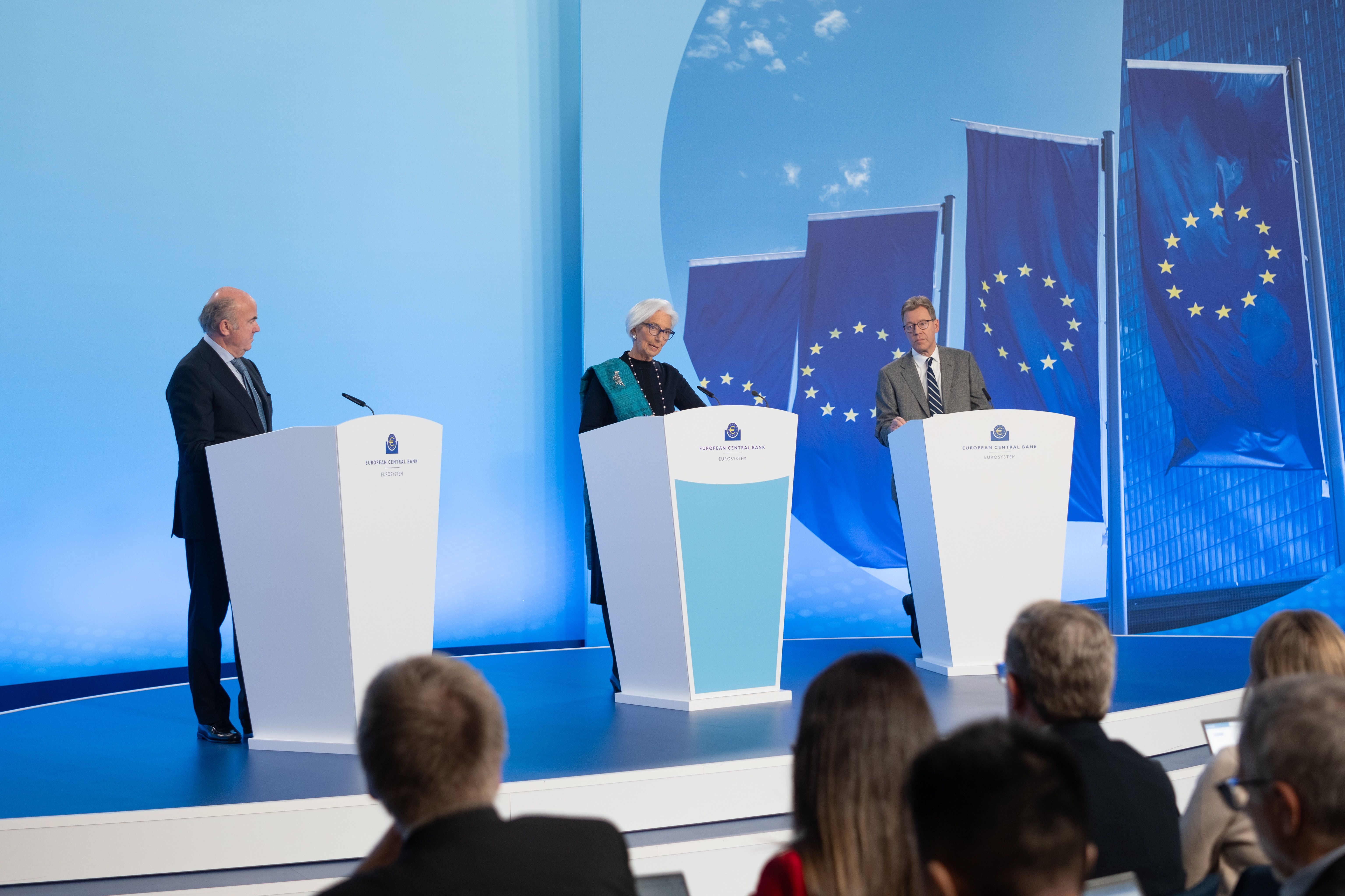 EBZko ordezkariak 2025ko abenduan eginiko bilera osteko agerraldian | Argazkia: EBZ