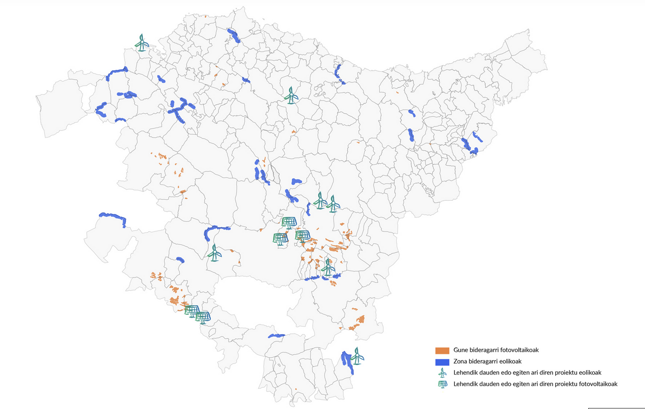 Energiaren Euskal Erakundeak 2030era arte lehentasunez jardungo duen eremuen mapa | Argazkia: EEE