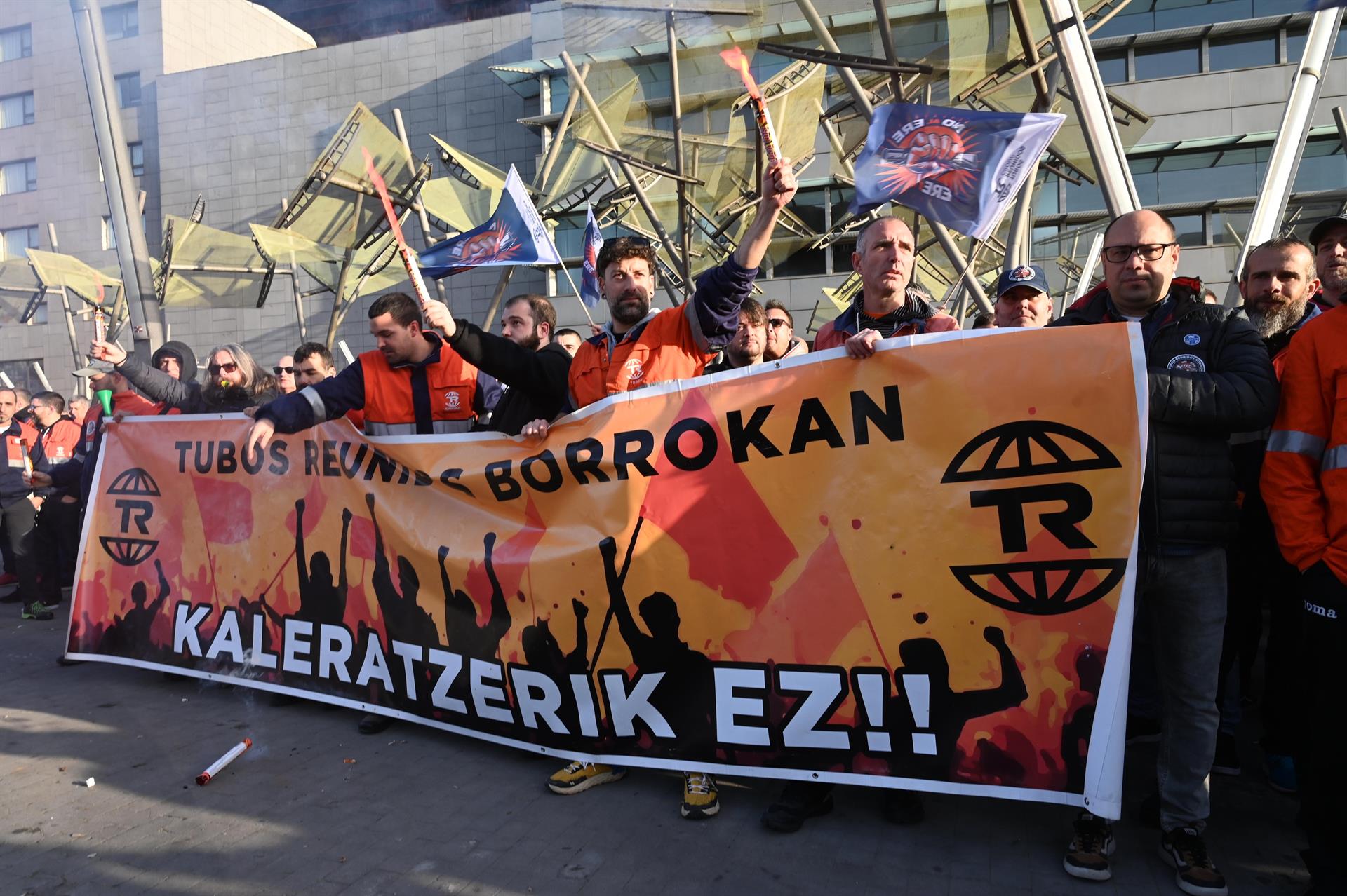 Tubos Reunidosen langileen mobilizazioa Bilbon | Argazkia: David de Haro / Europa Press