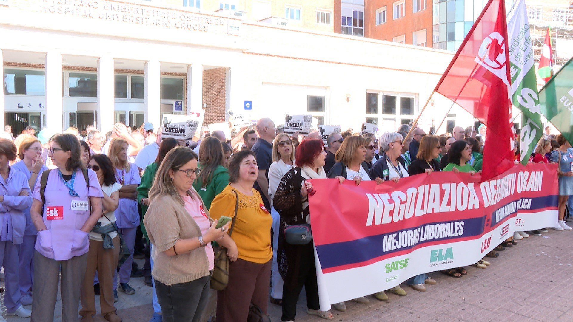 Osakidetzako langileak, gaurko mobilizazioetan | Argazkia: Europa Press