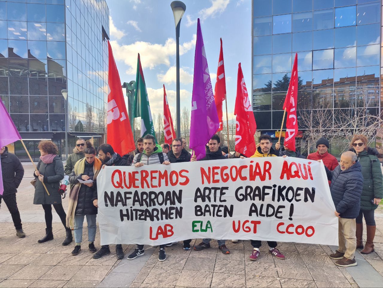 Nafarroako grafikagintza sektoreko langileak | Argazkia: LAB Nafarroako grafikagintza sektoreko langileak | Argazkia: LAB