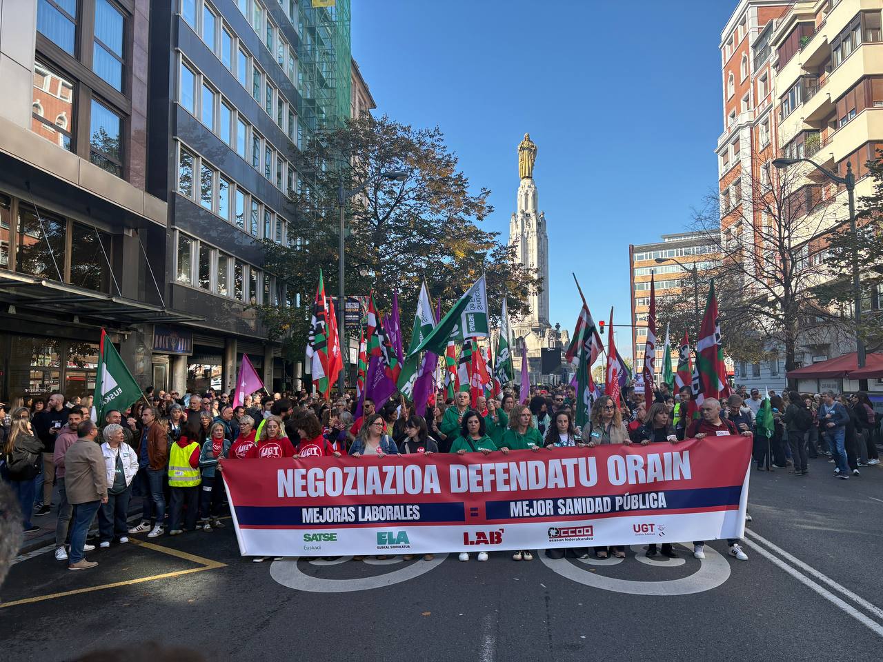 Osakidetzako grebaren baitan Bilbon egin den manifestazioa | Argazkia: ELA sindikatua 